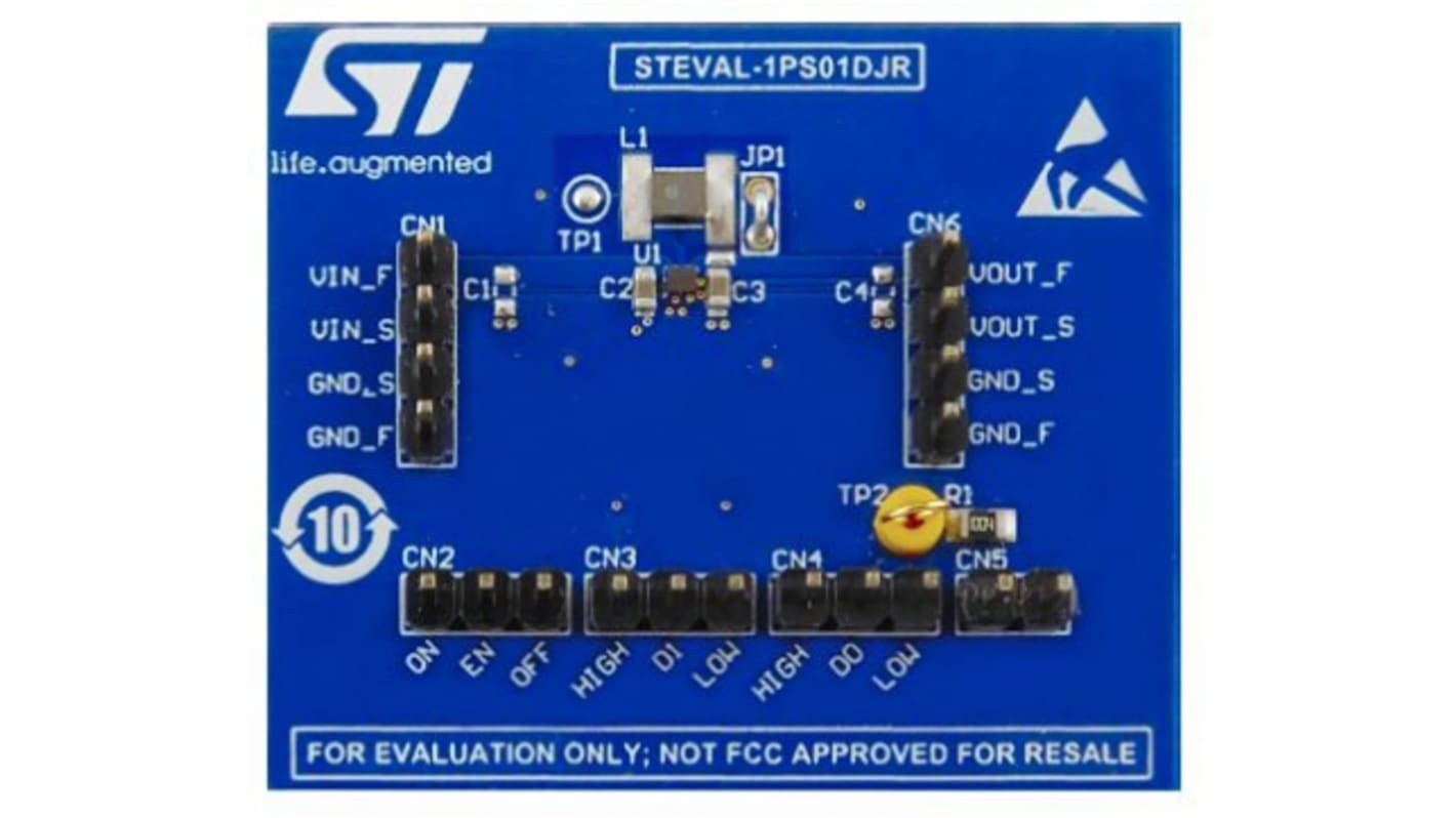 Placa de evaluación Convertidor de bajada STMicroelectronics ST1PS01DJR 400 mA Nano-Quiescent Synchronous Step-Down