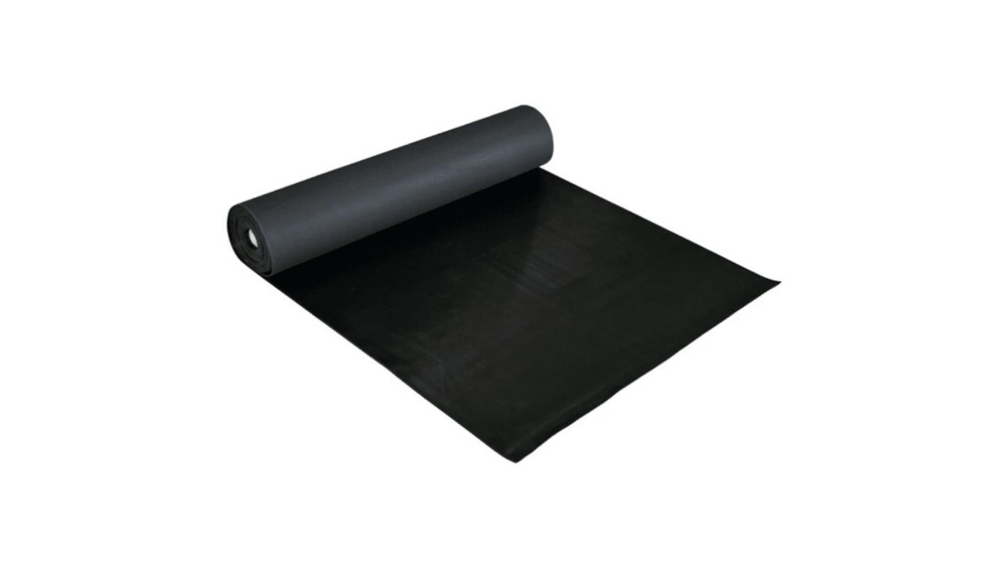 RR010925 Coba Europe Black AntiSlip Flooring Rubber Mat, Ribbed Finish 2.5m x 0.9m x 3mm RS