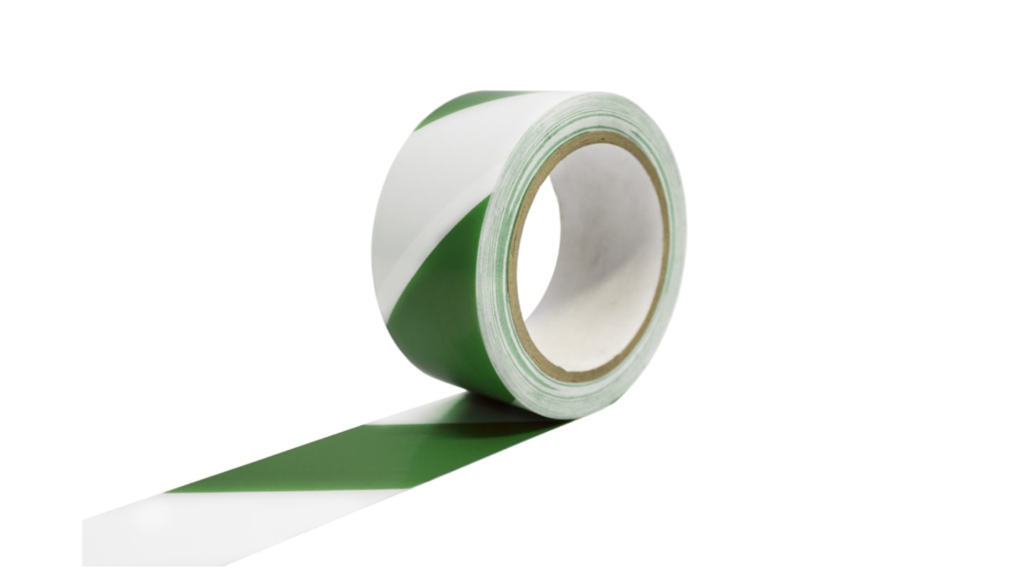 Nastro per segnalazione di pericolo Verde/bianco Coba Europe, in PVC, 50mm x 33m