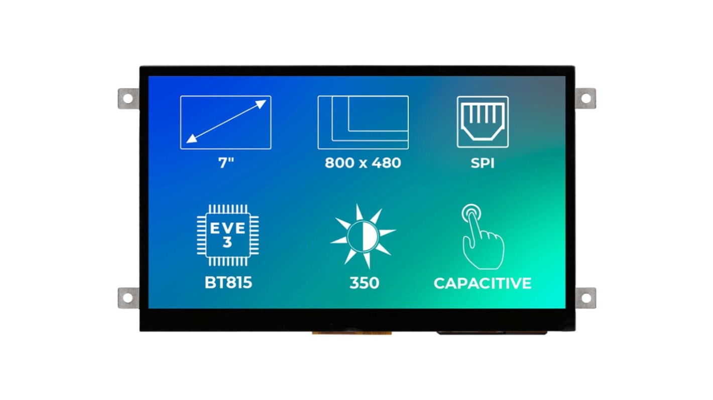 Riverdi Farb-LCD 7Zoll SPI mit Touch Screen Kapazitiv, 1792 x 1024, 86 x 154mm 4 V LED dc