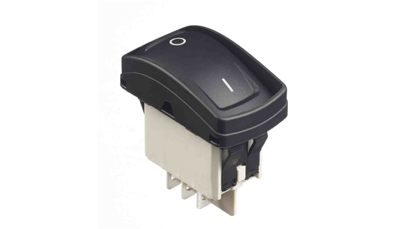 Interruptor de balancín, KH136AAZXXG12N03XX04, Contacto SPDT, Enclavamiento, 5 A, No, Negro, IP69K