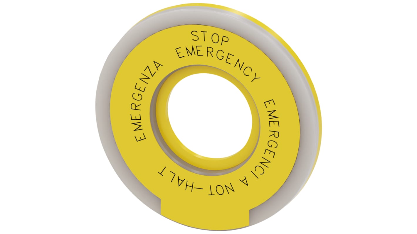 Siemens EMERGENCY STOP backing plate, Emergencia - Emergency Stop - Emergenza - Not-Halt
