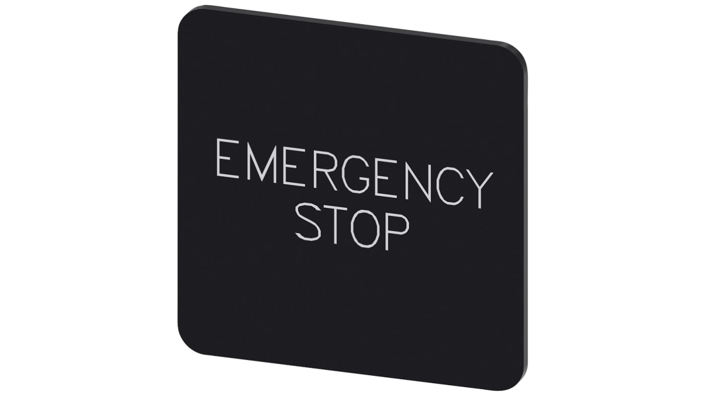 Siemens Labeling plate, Emergency Stop