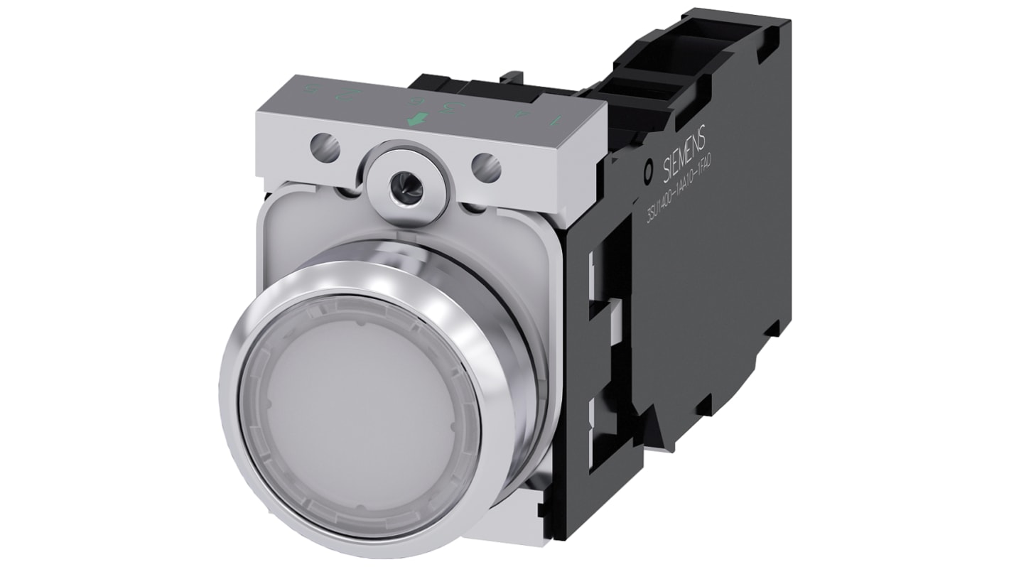 Siemens SIRIUS ACT Series Illuminated Push Button Complete Unit, 22mm Cutout, SPST, IP66, IP67, IP69(IP69K)