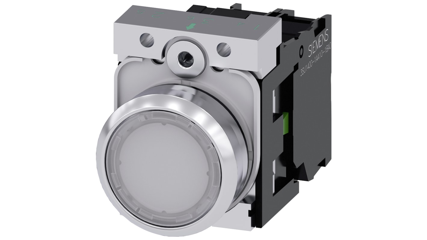 Siemens SIRIUS ACT Series Illuminated Push Button Complete Unit, 22mm Cutout, SPST, IP66, IP67, IP69(IP69K)