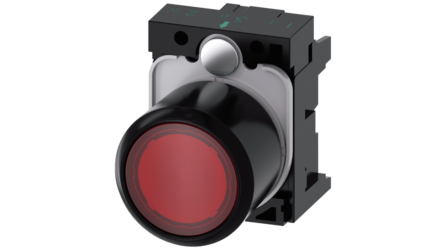 Cabezal de pulsador Siemens serie SIRIUS ACT, Ø 22mm, de color Rojo, Momentáneo, IP66, IP67, IP69K