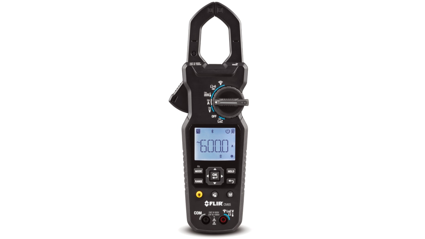 FLIR CM65 Clamp Meter Wireless, 600A dc, Max Current 600A ac CAT III-1000 V, CAT IV-600 V