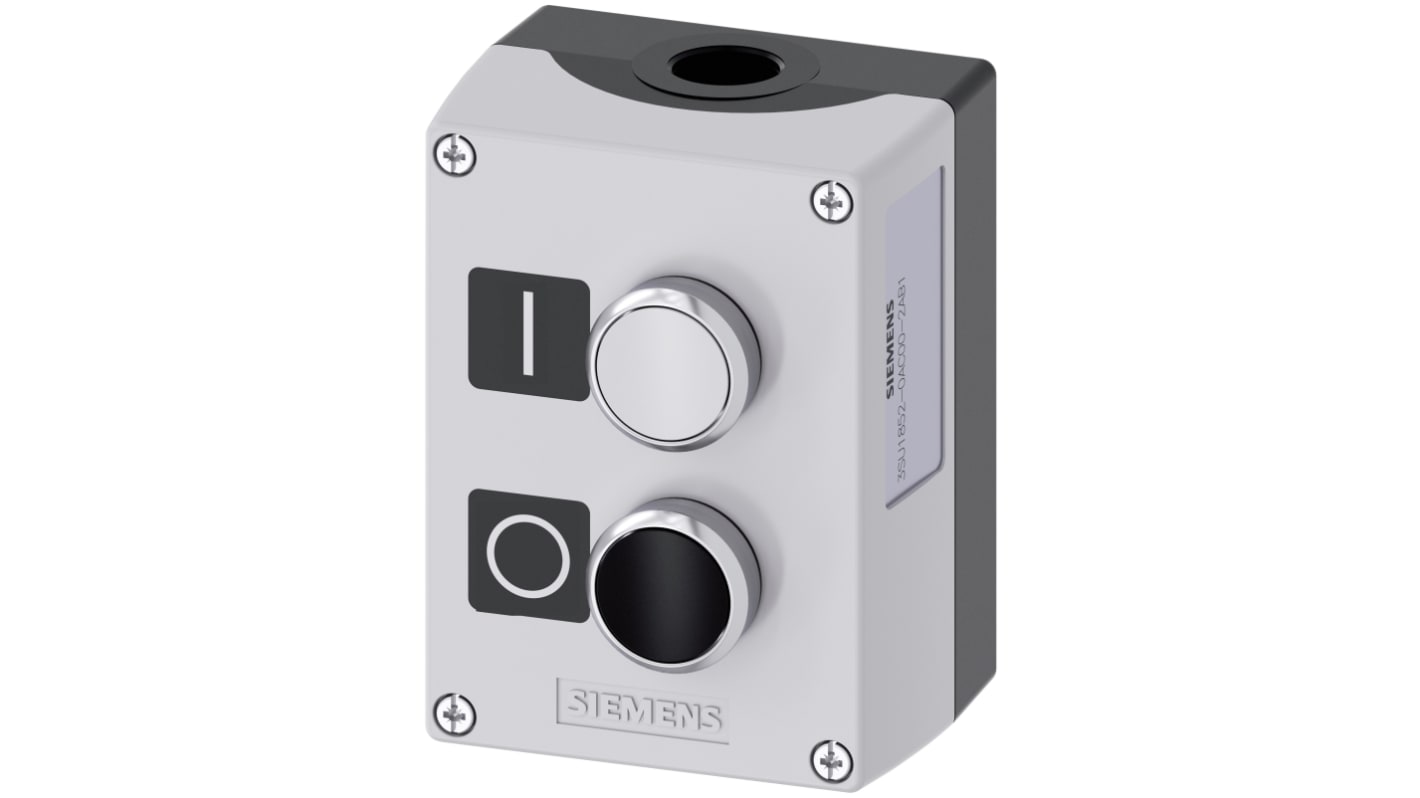 Interruptor de estación de control Siemens Roscado 10A IP66, IP67, IP69 SIRIUS ACT Negro, Blanco