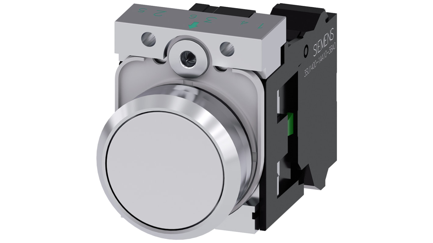 Siemens SIRIUS ACT Series Push Button Complete Unit, 22mm Cutout, SPST, IP66, IP67, IP69(IP69K)