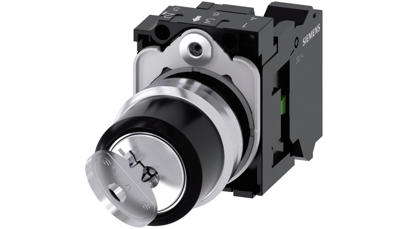 3SU11504BF113BA0 IP66, IP67, IP69 Key Switch, SPST 2Way RS