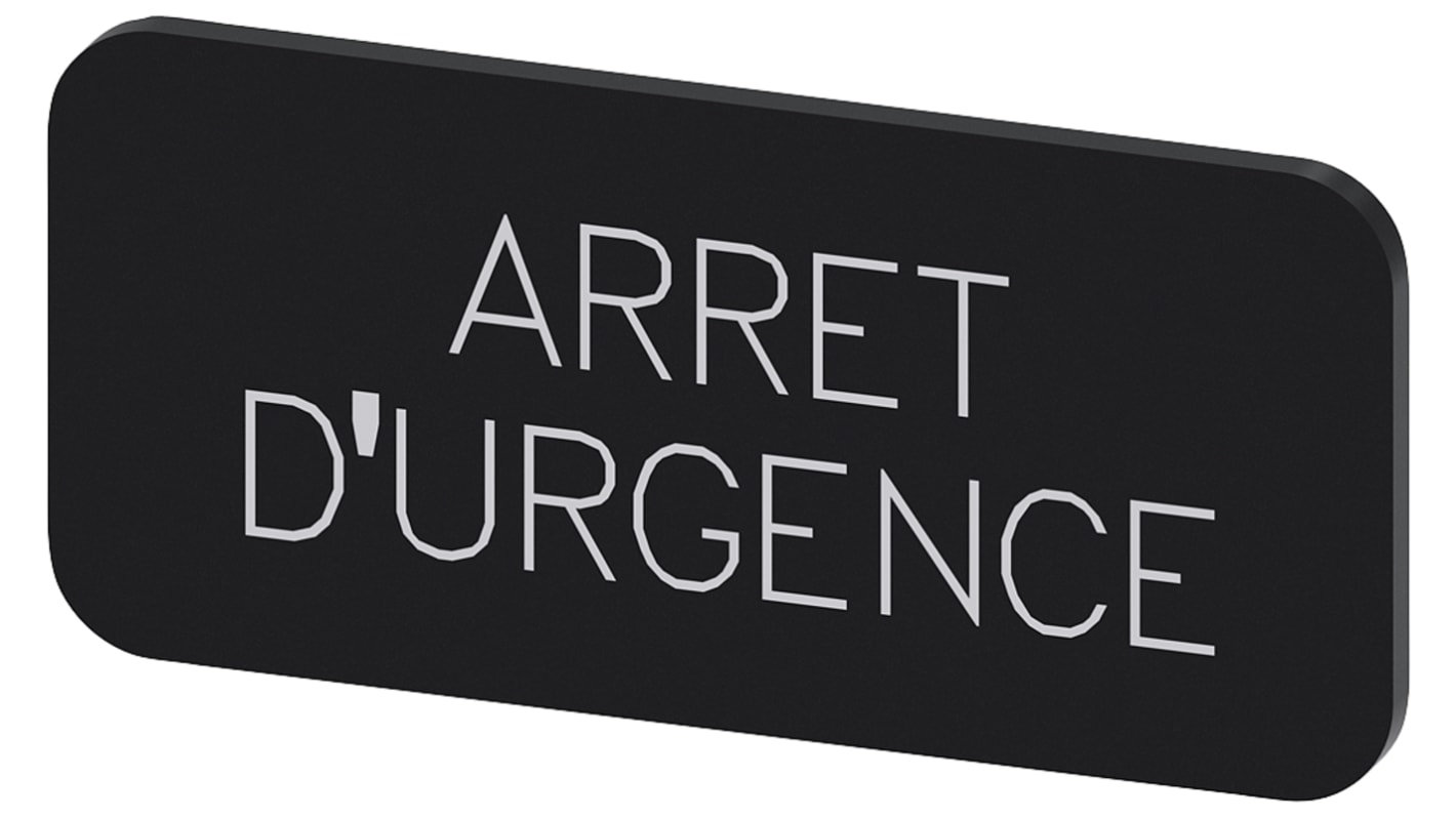 Siemens Labeling plate, Arrêt d'urgence