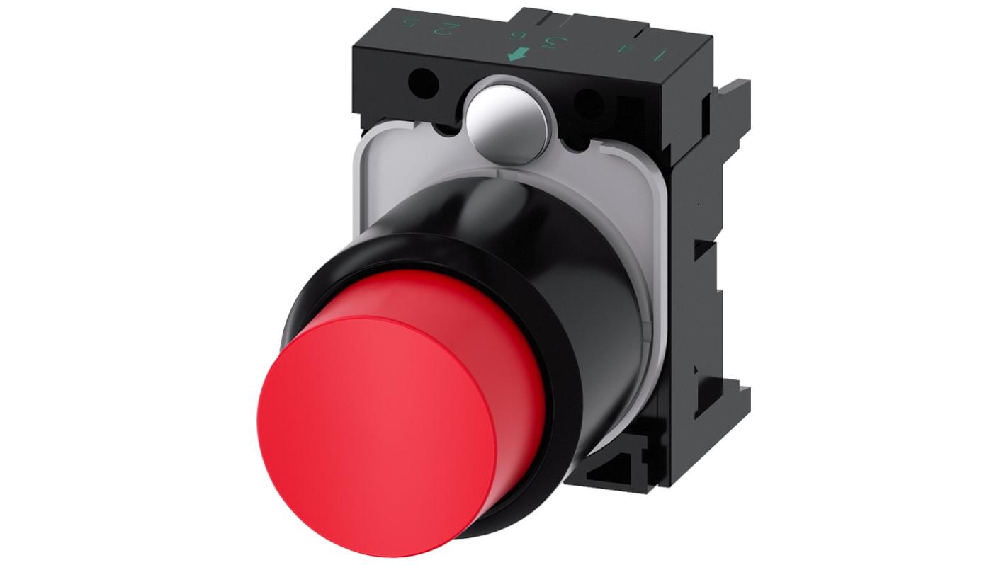 Pulsador Siemens serie SIRIUS ACT, Ø 22mm, de color Rojo, Momentáneo, IP66, IP67, IP69K
