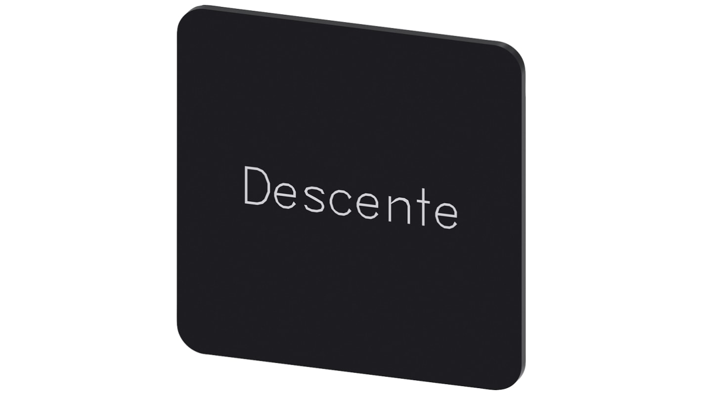 Siemens Labeling plate, Descente