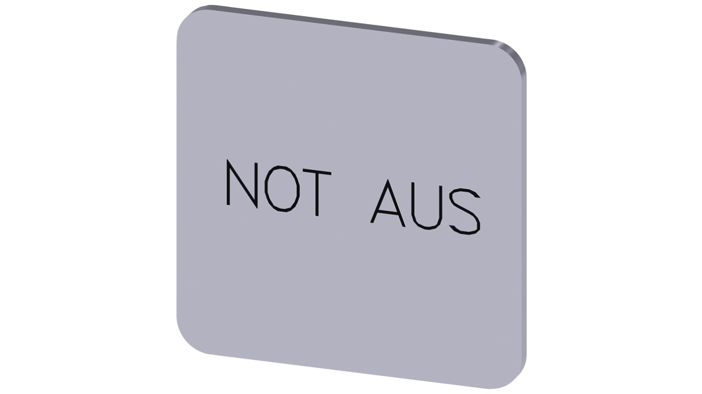 Siemens Labeling plate, Not - Aus