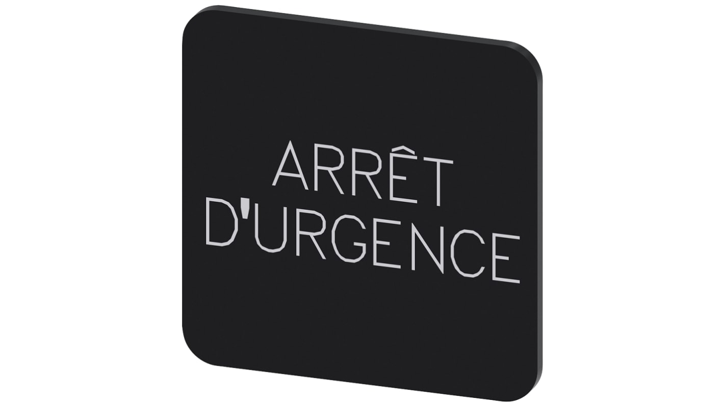 Siemens Labeling plate, Arrêt d'urgence