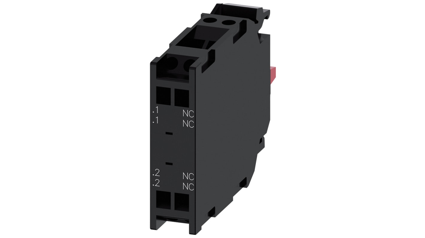 Bloque de contactos Siemens 3SU1400-1AA10-3PA0, 5 ... 500 V AC / DC, terminal Conexión por lengüeta ascendente