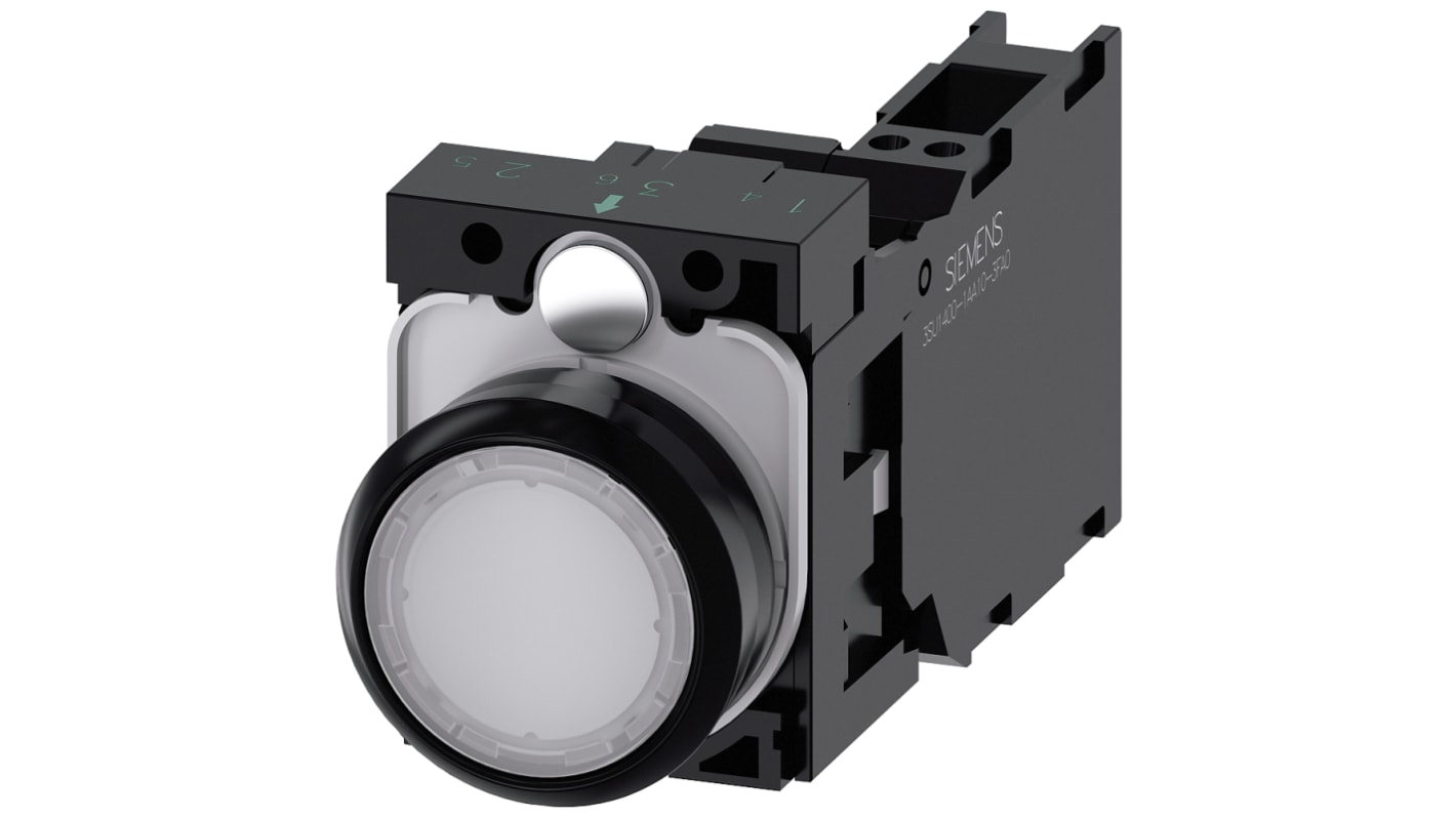 Siemens SIRIUS ACT Series Illuminated Push Button Complete Unit, 22mm Cutout, SPST, IP66, IP67, IP69(IP69K)