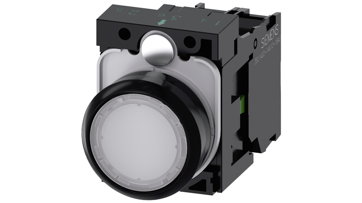 Siemens SIRIUS ACT Series Illuminated Push Button Complete Unit, 22mm Cutout, SPST, IP66, IP67, IP69(IP69K)