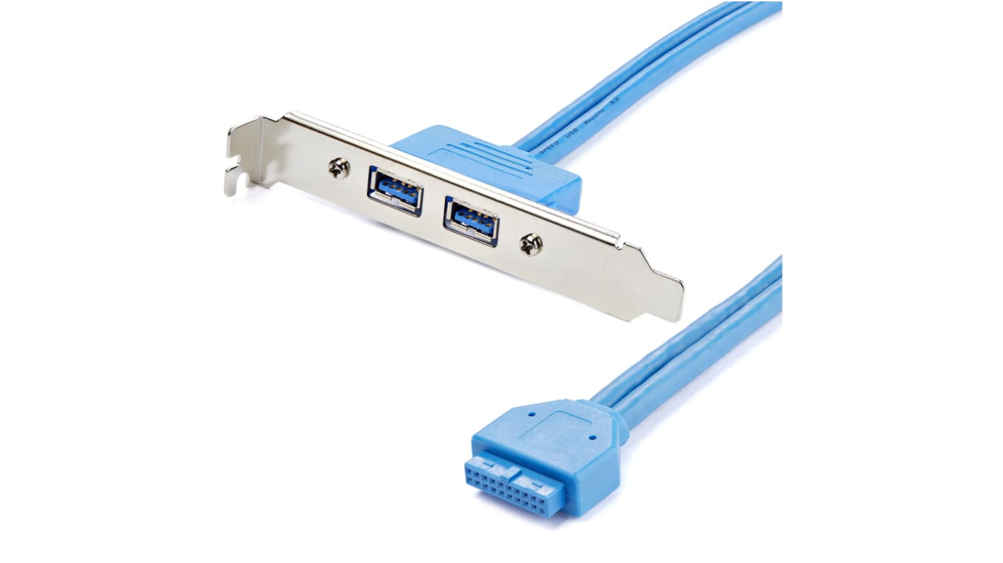 StarTech.com USB 3.0 Cable, Female USB A x 2 to Female 20 Pin IDC Cable, 0.5m