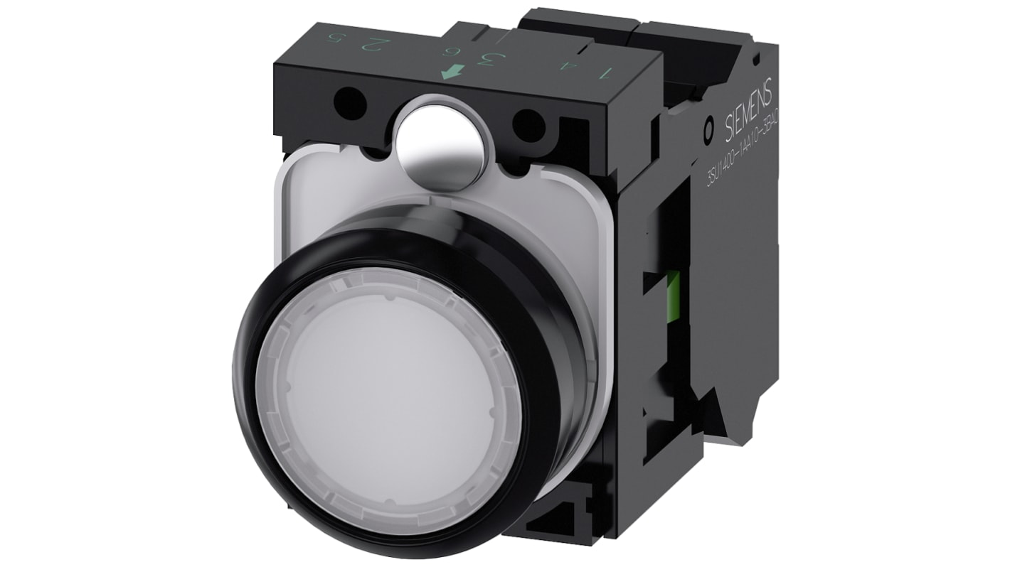 Siemens SIRIUS ACT Series Illuminated Push Button Complete Unit, 22mm Cutout, SPST, IP66, IP67, IP69(IP69K)