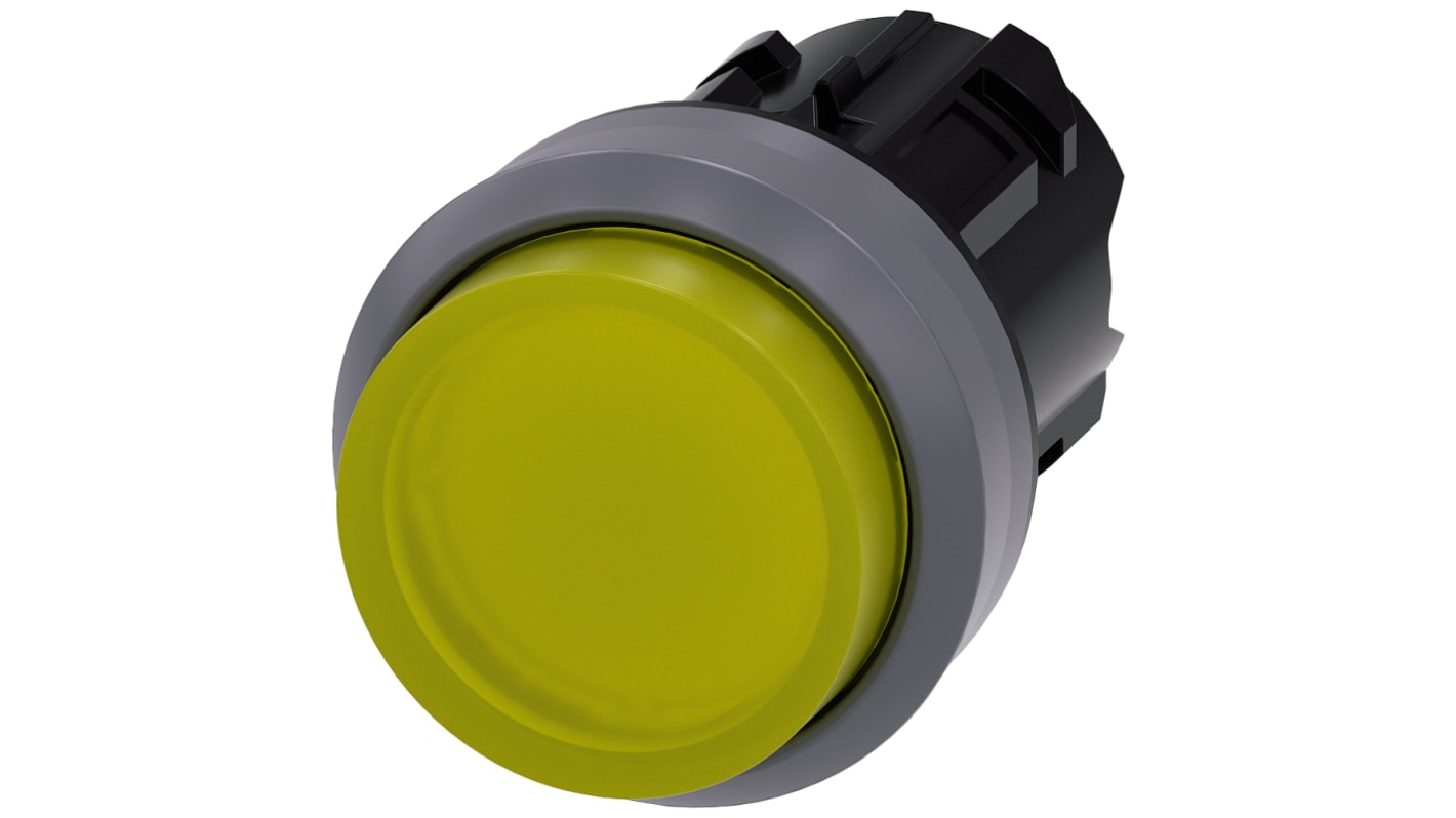 Siemens SIRIUS ACT Series Yellow Momentary Push Button, 22mm Cutout, IP66, IP67, IP69K