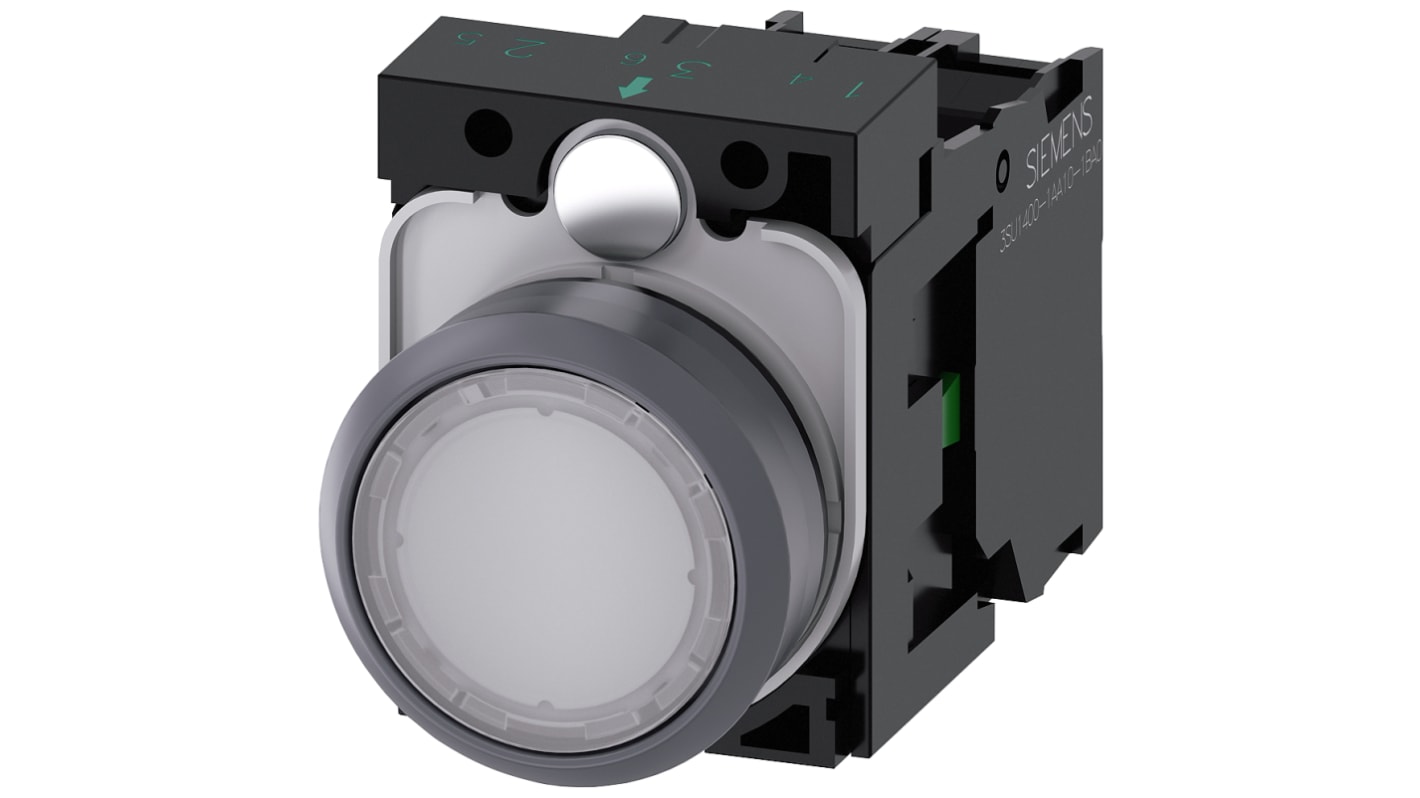 Siemens SIRIUS ACT Series Illuminated Push Button Complete Unit, 22mm Cutout, SPST, IP66, IP67, IP69(IP69K)