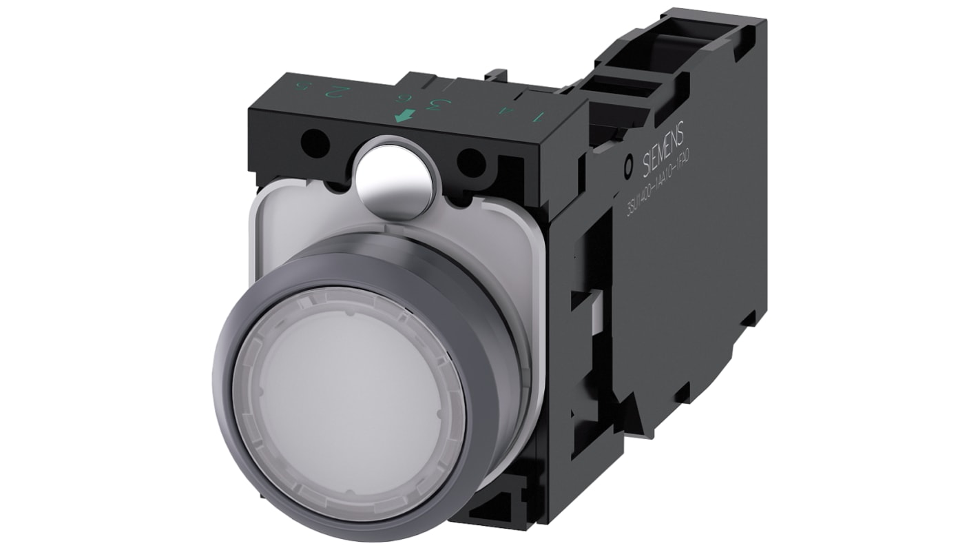 Siemens SIRIUS ACT Series Illuminated Push Button Complete Unit, 22mm Cutout, SPST, SPST, IP66, IP67, IP69(IP69K)