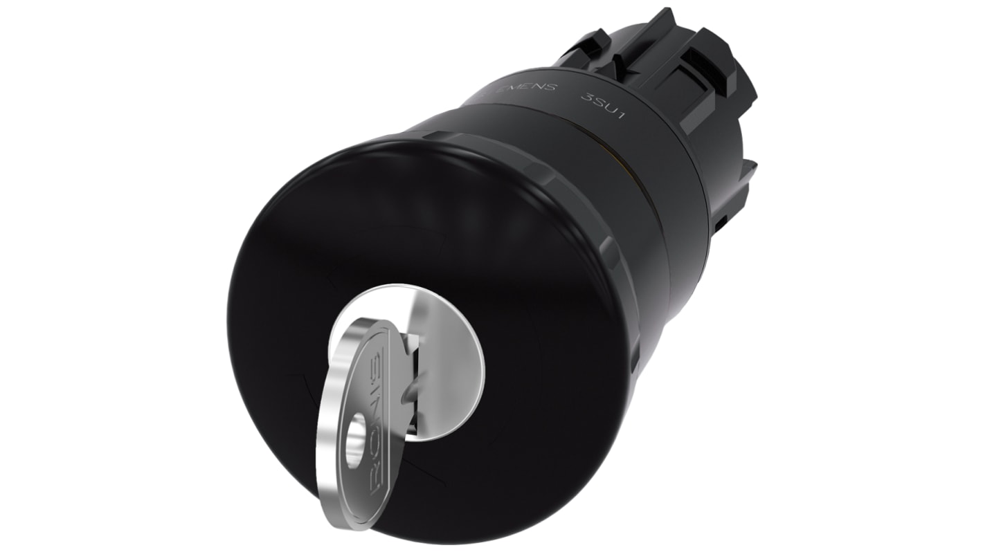 Siemens SIRIUS ACT Series Black Latching Push Button Head, 22mm Cutout, IP66, IP67, IP69K