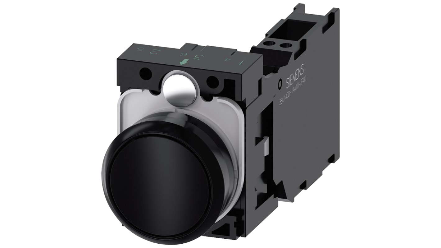 Siemens SIRIUS ACT Series Push Button Complete Unit, 22mm Cutout, SPST, IP66, IP67, IP69(IP69K)