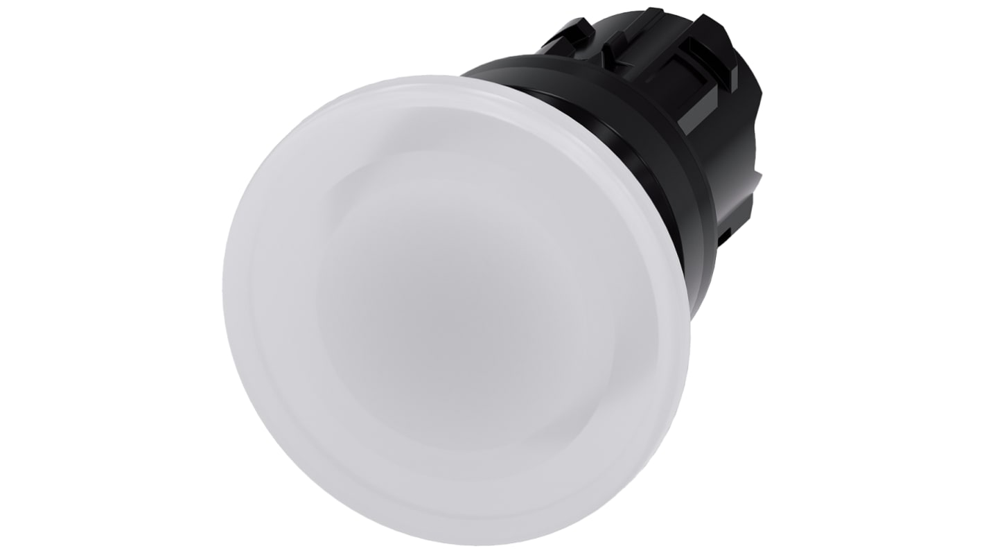 Cabezal de pulsador Siemens serie SIRIUS ACT, Ø 22mm, de color Blanco, Momentáneo, IP66, IP67, IP69K