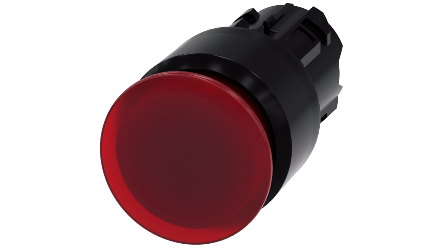 Cabezal de pulsador Siemens serie SIRIUS ACT, Ø 22mm, de color Rojo, Enclavamiento, IP66, IP67, IP69K