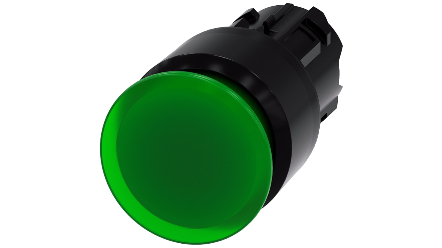 Siemens SIRIUS ACT Series Green Latching Push Button Head, 22mm Cutout, IP66, IP67, IP69K