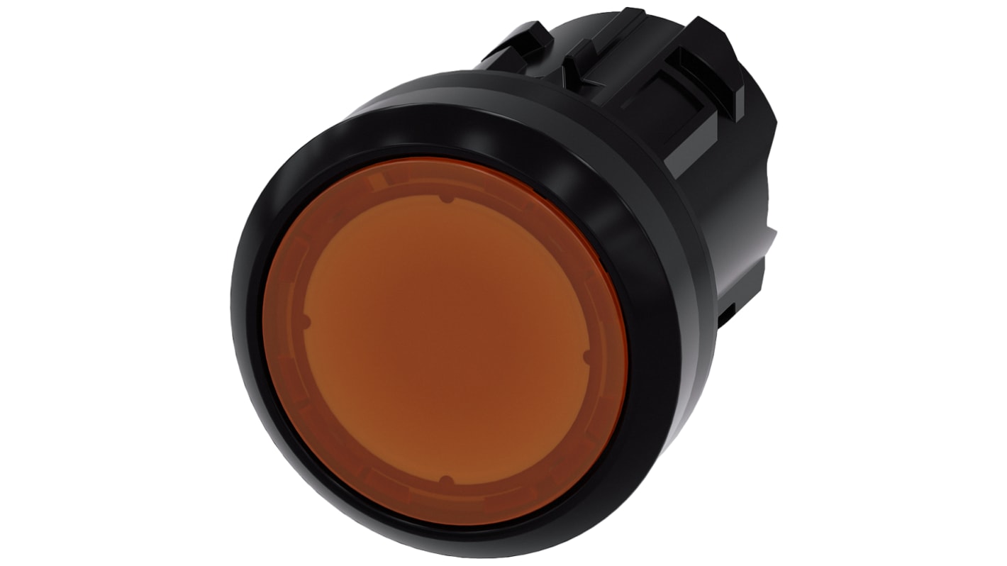 Siemens SIRIUS ACT Series Amber Momentary Push Button Head, 22mm Cutout, IP66, IP67, IP69K