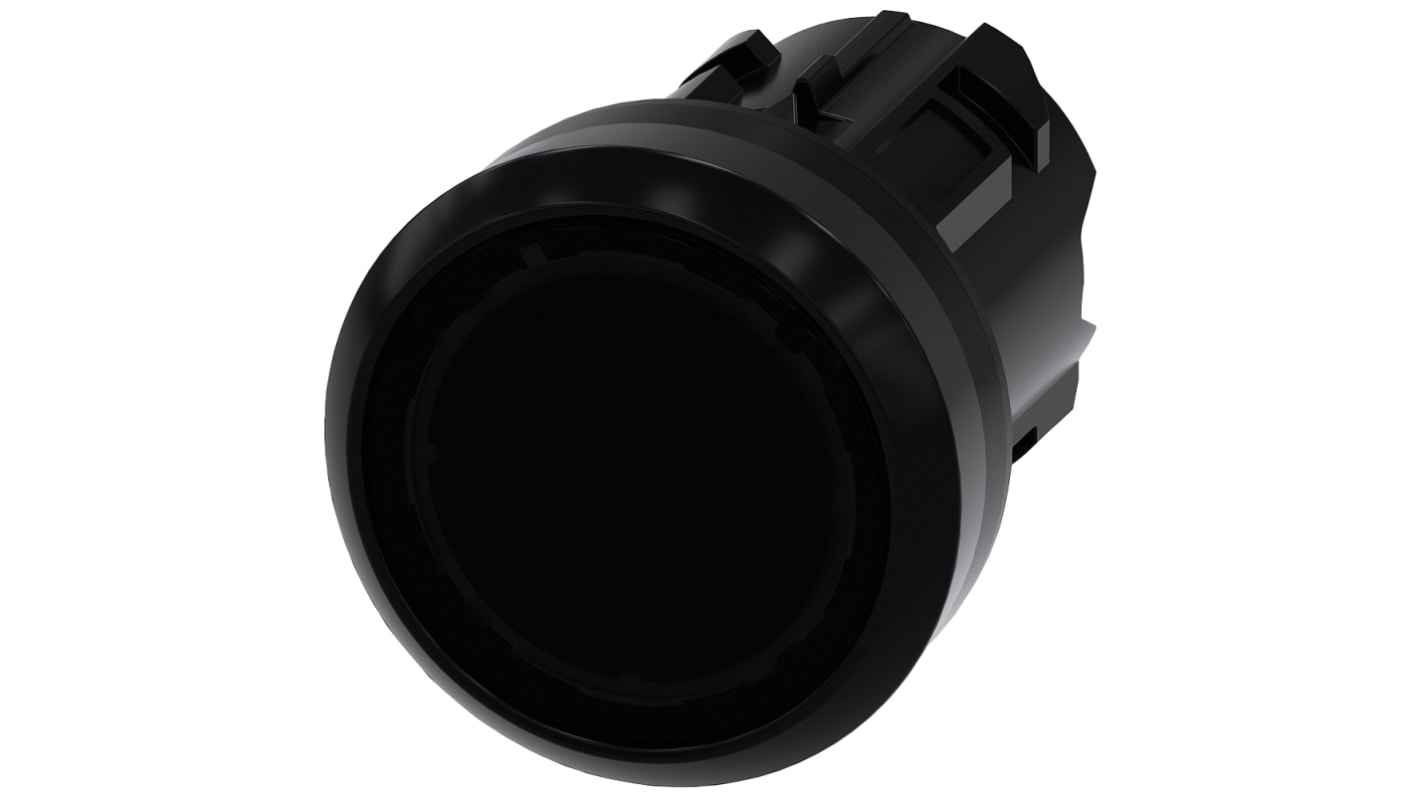 Cabezal de pulsador Siemens serie SIRIUS ACT, Ø 22mm, de color Negro, Momentáneo, IP66, IP67, IP69K