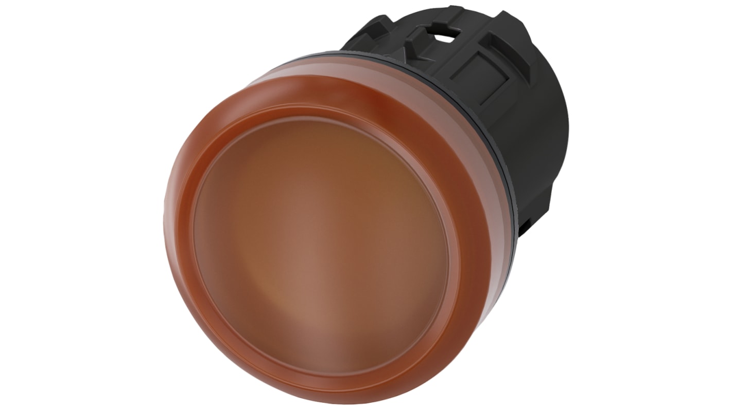 Tête de voyant lumineux Orange Siemens, série SIRIUS ACT, diam. découpe 22mm, IP66, IP67, IP69K