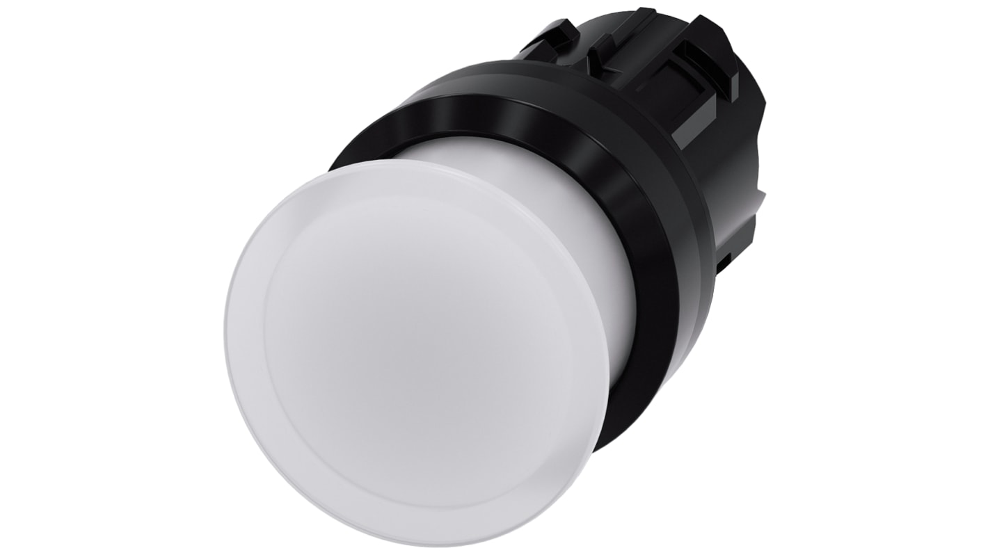 Cabezal de pulsador Siemens serie SIRIUS ACT, Ø 22mm, de color Blanco, Momentáneo, IP66, IP67, IP69K