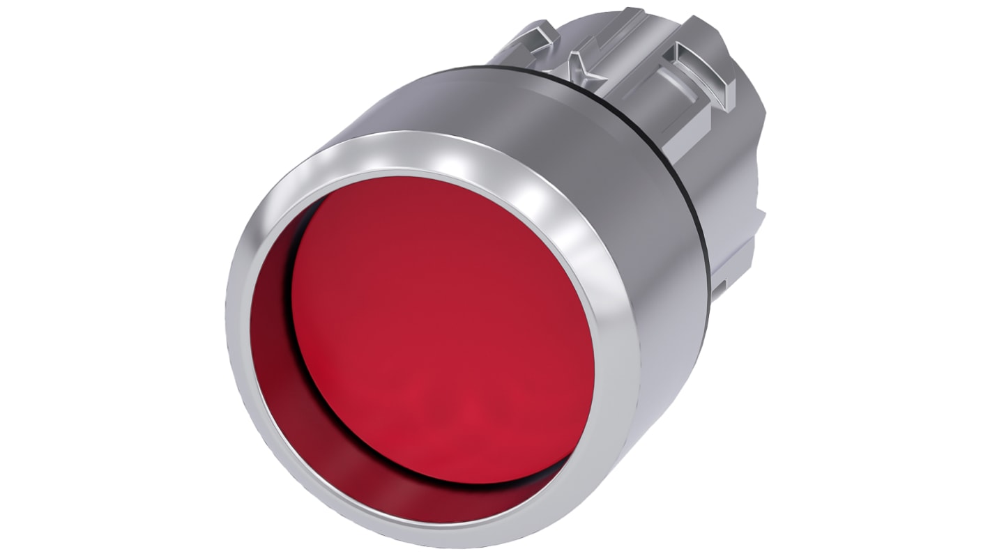 Cabezal de pulsador Siemens serie SIRIUS ACT, Ø 22mm, de color Rojo, Momentáneo, IP66, IP67, IP69K