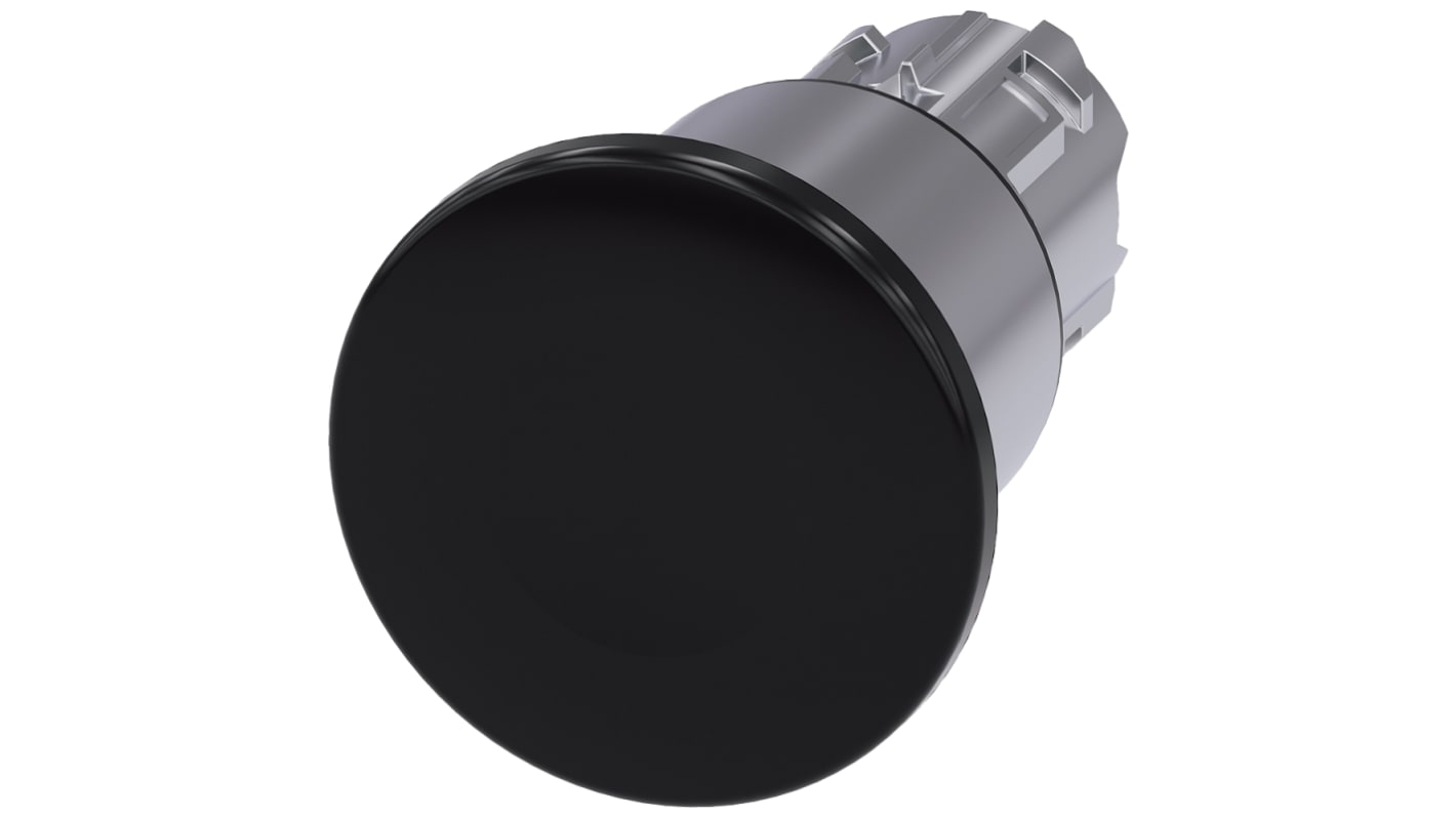 Cabezal de pulsador Siemens serie SIRIUS ACT, Ø 22mm, de color Negro, Momentáneo, IP66, IP67, IP69K