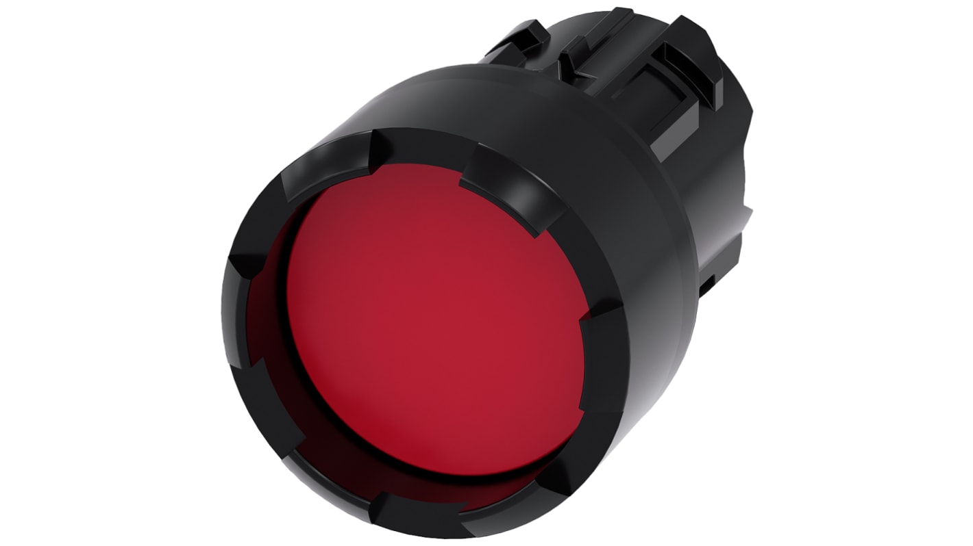 Cabezal de pulsador Siemens serie SIRIUS ACT, Ø 22mm, de color Rojo, Momentáneo, IP66, IP67, IP69K