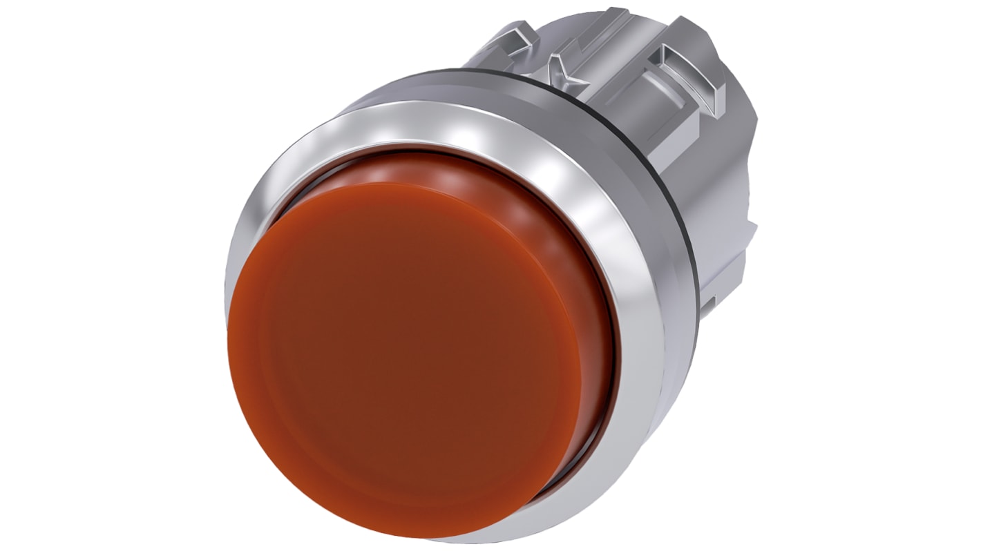 Cabezal de pulsador Siemens serie SIRIUS ACT, Ø 22mm, de color Ámbar, Momentáneo, IP66, IP67, IP69K