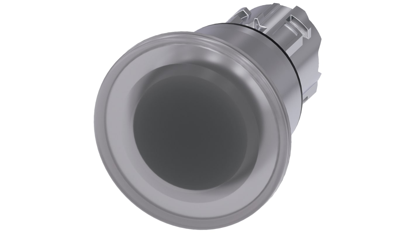 Cabezal de pulsador Siemens serie SIRIUS ACT, Ø 22mm, de color Transparente, Enclavamiento, IP66, IP67, IP69K