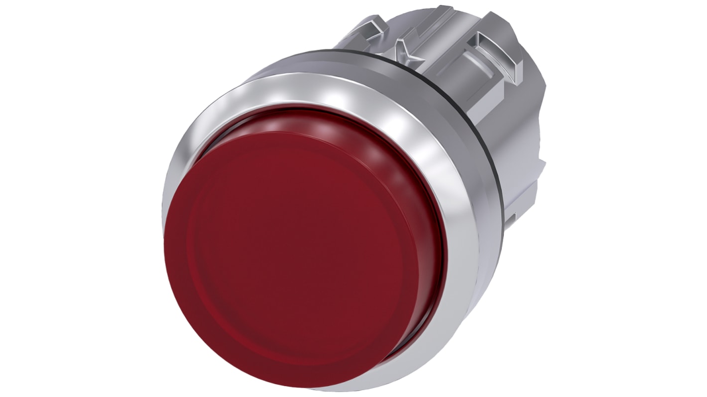 Tête de bouton poussoir Siemens, SIRIUS ACT Rouge, Ø découpe 22mm, Momentané