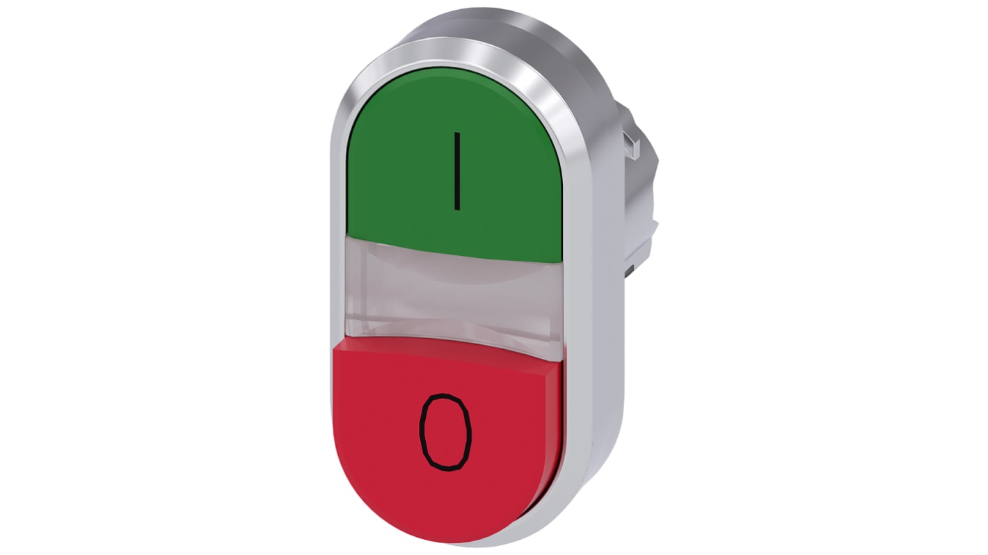 Attuatore pulsante tipo Instabile 3SU1051-3BB42-0AK0 Siemens serie SIRIUS ACT, Verde,Rosso