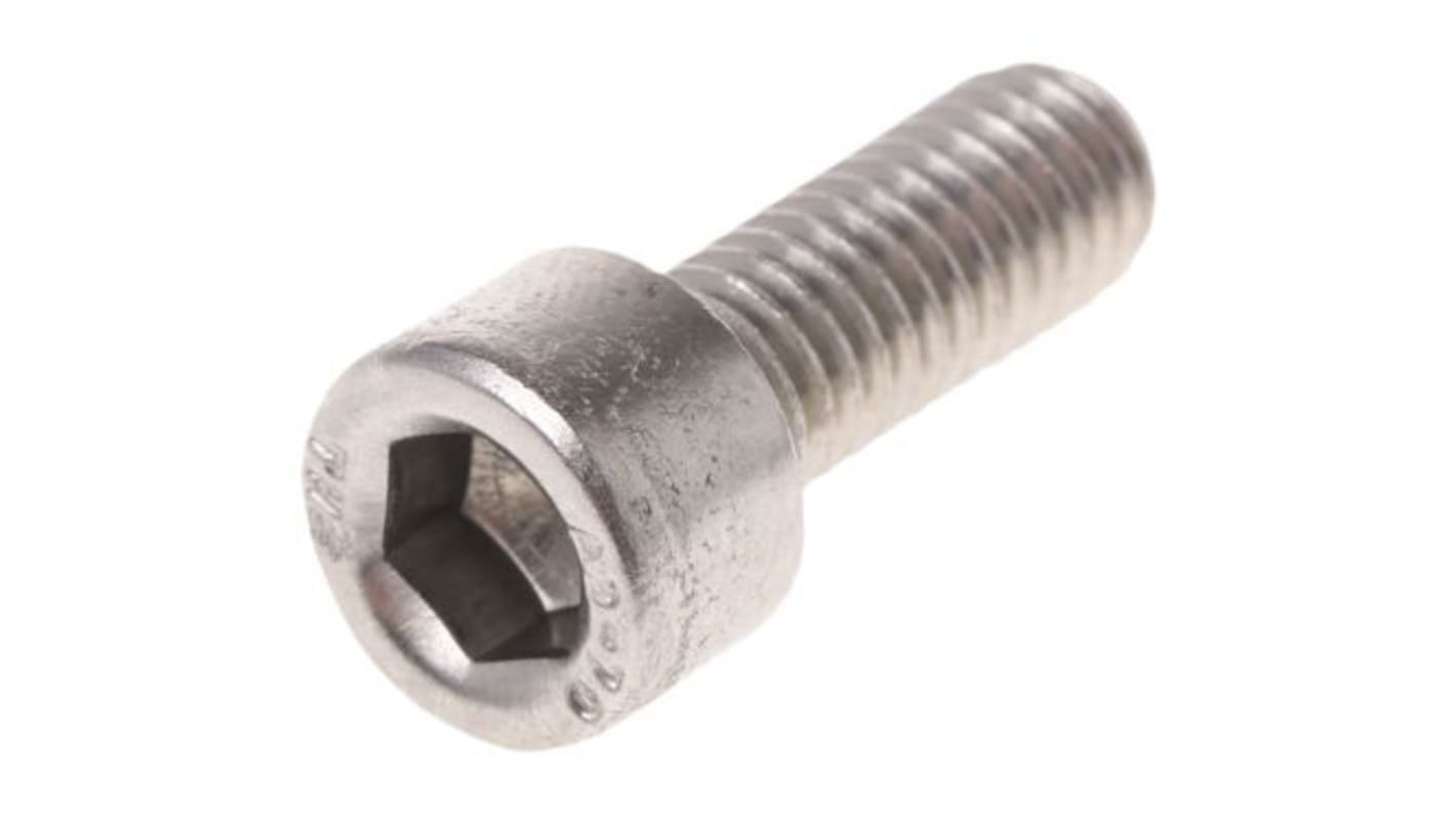 RS PRO Plain Steel Hex Socket Cap Screw, DIN 912, M16 x 30mm