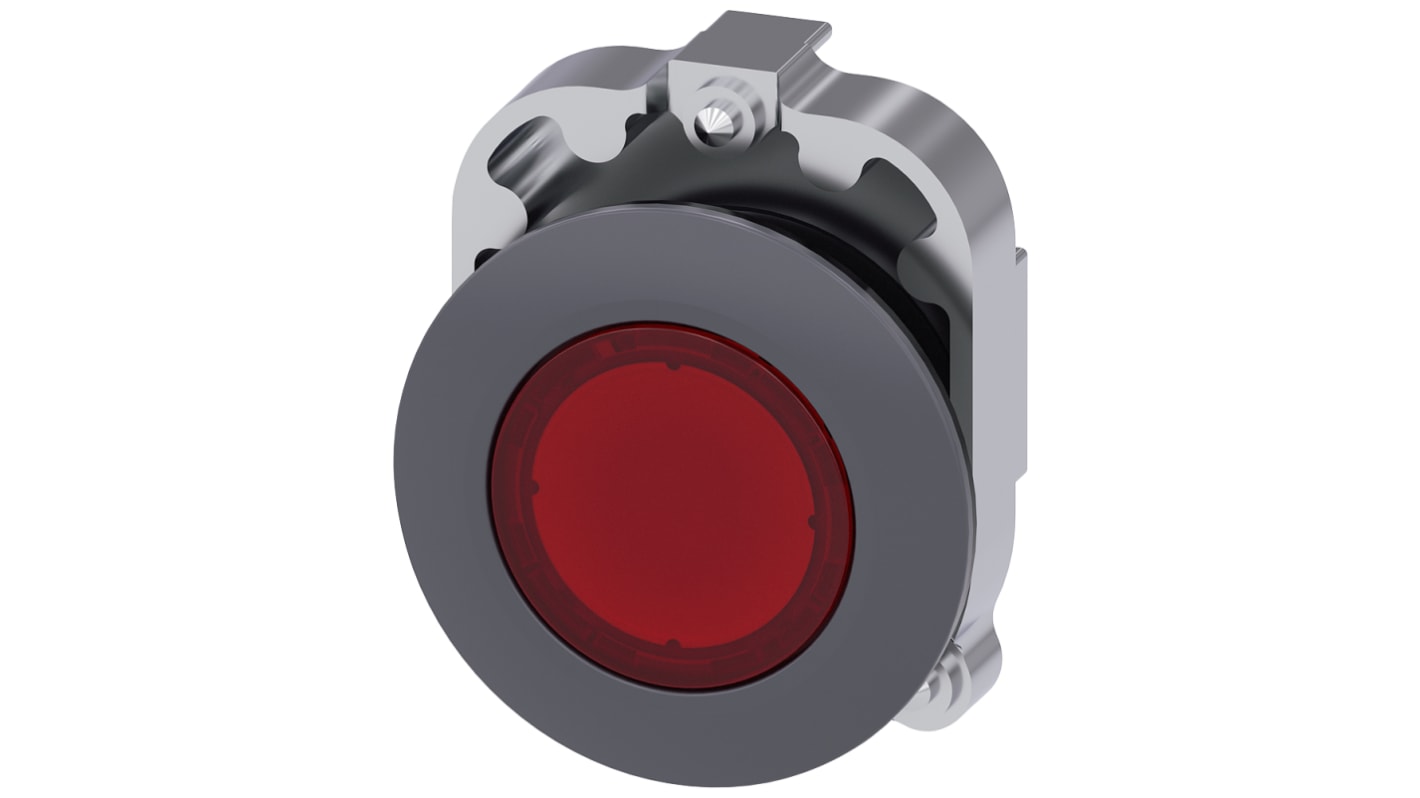 Pulsador Siemens serie SIRIUS ACT, Ø 30mm, de color Rojo, Enclavamiento, IP66, IP67, IP69K