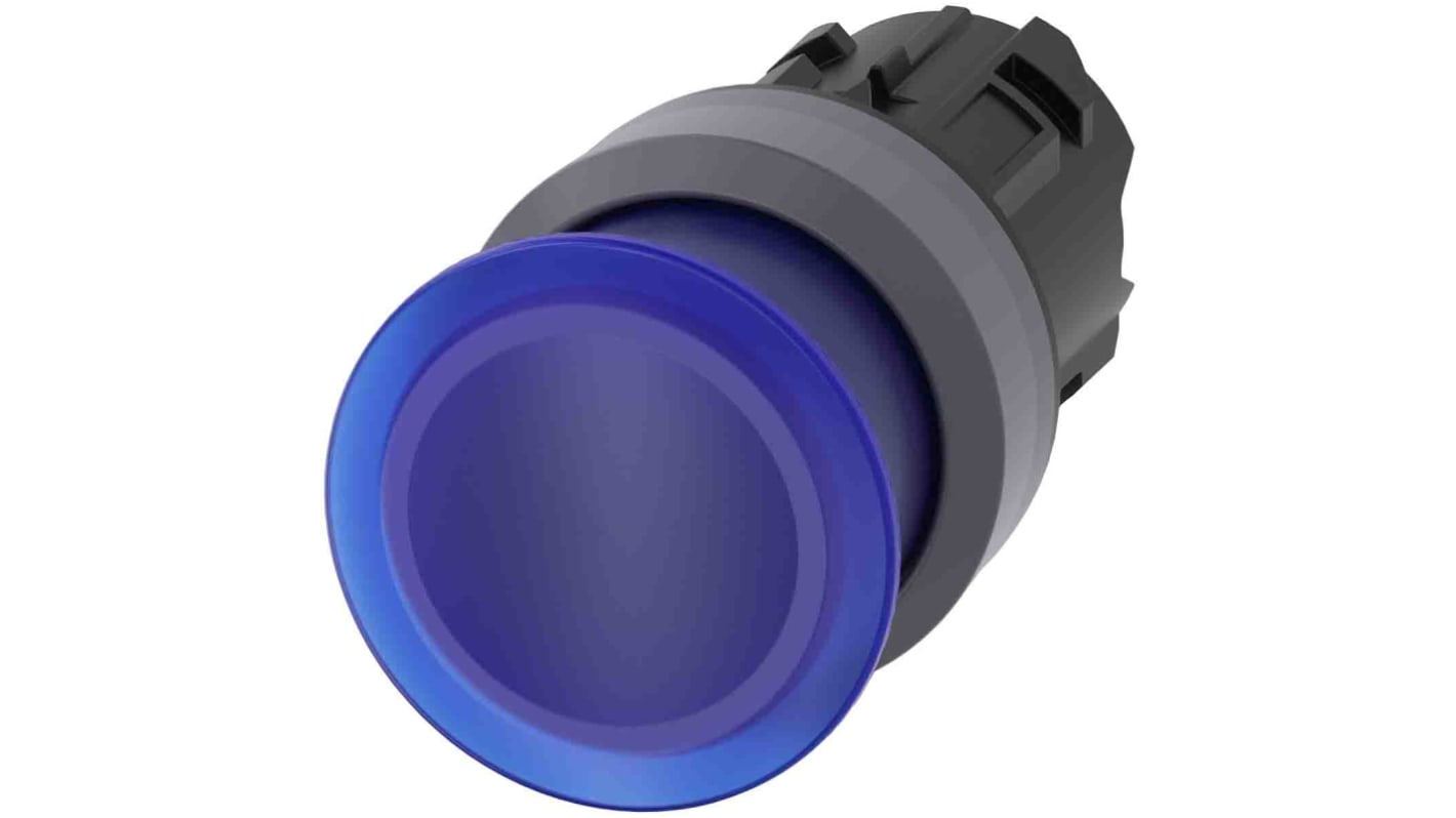 Siemens SIRIUS ACT Series Blue Momentary Push Button Head, 22mm Cutout, IP66, IP67, IP69K