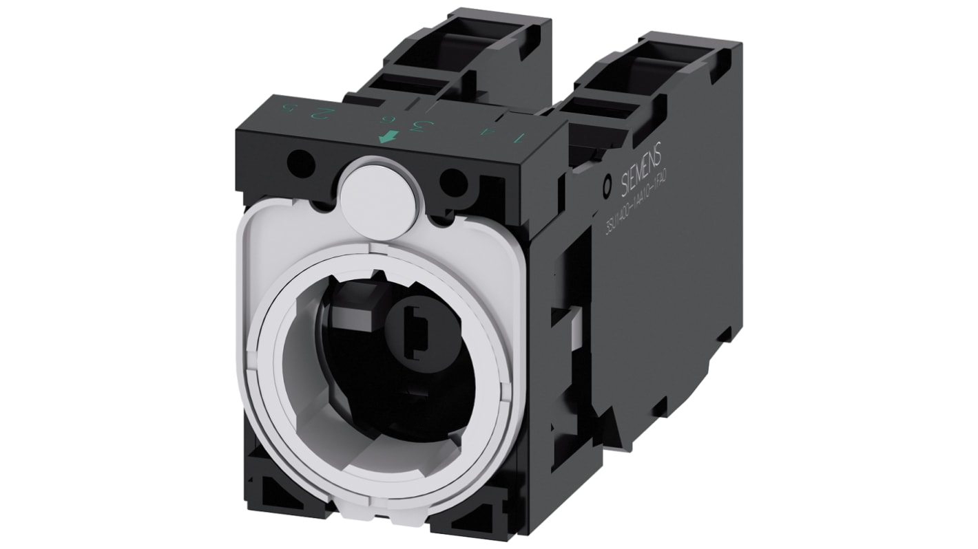 Blocco contatti con supporto Siemens, DPNC, DPNO, 6 ... 24 V., terminali a Vite, LED Verde