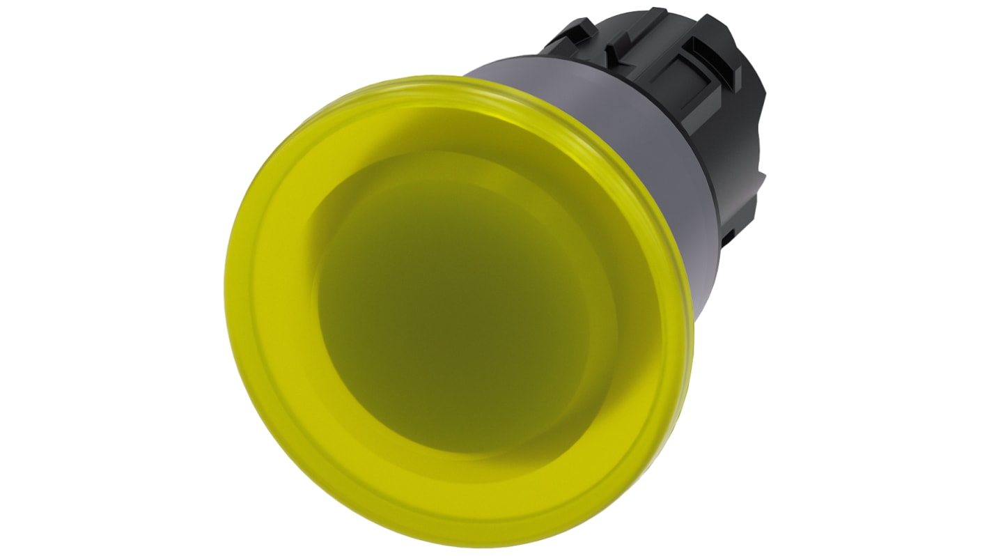 Siemens SIRIUS ACT Series Yellow Latching Push Button Head, 22mm Cutout, IP66, IP67, IP69K