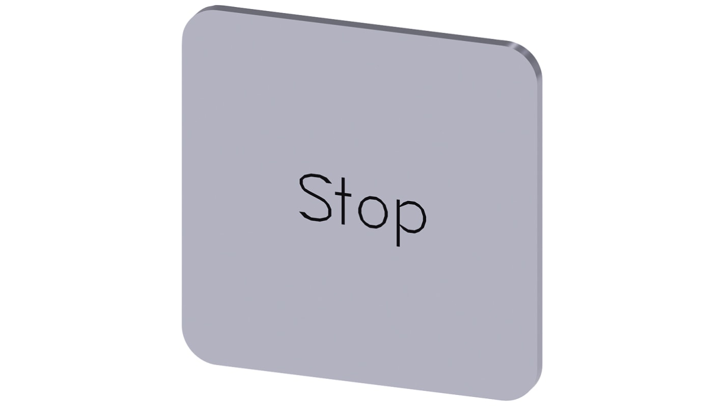 Siemens Labeling plate, Stop