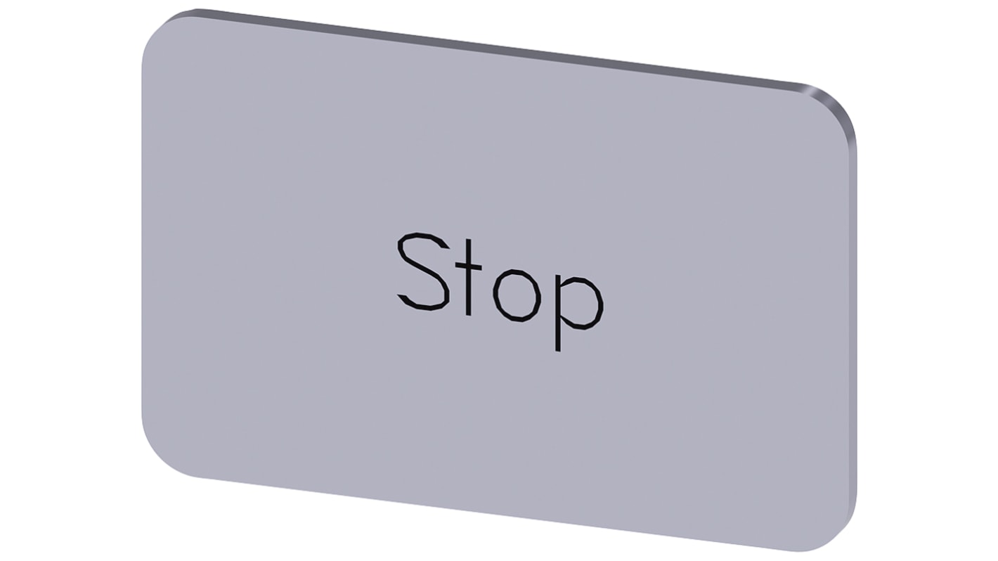 Siemens Labeling plate, Stop